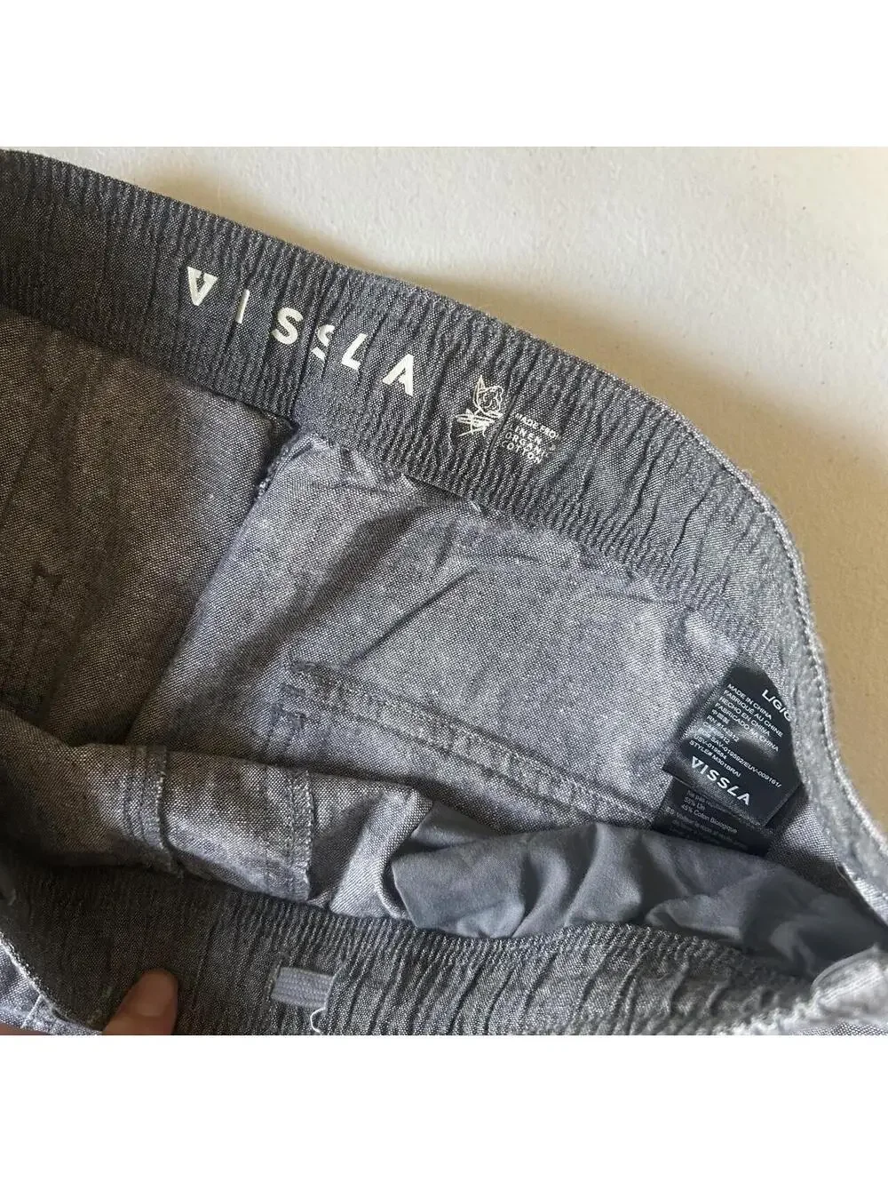 Grey Viss LA Organic Linen & Cotton wide leg drawstring pants